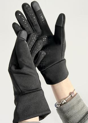 Перчатки с сенсорными пальцами, велоперчатки на флисе теплые с вставками для сенсора7 фото