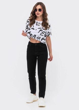 Бавовняні джинси-мом чорні | 64325