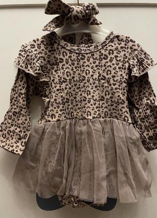 Комплект, боди-платье 68/74