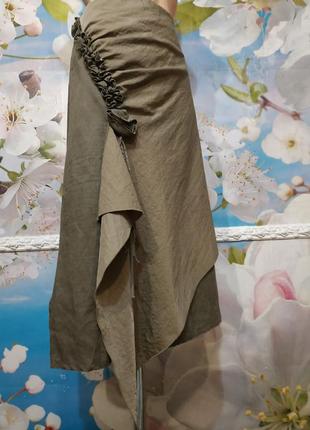 Льняная оригинальная юбка jacqueline riu франция 14р.