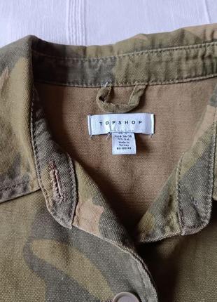 Topshop короткая джинсовая куртка-пиджак коммуфляж р.36-38-s-m-l9 фото