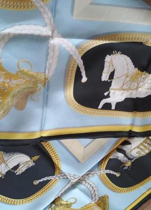 Великолепный шелковый платок hermes grand apparat,100% оригинал