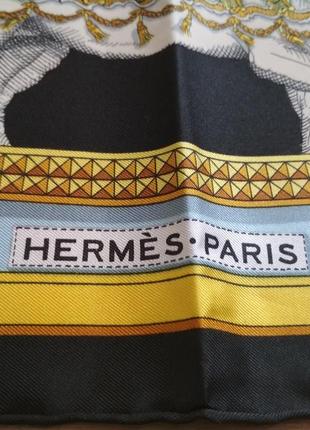 Великолепный шелковый платок hermes grand apparat,100% оригинал