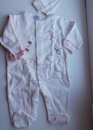 Костюм бодик шапка для девочки новый турция