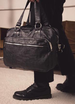 Спортивная дорожная сумка, качественная черная мужская сумка с плечевым ремнем в спортзал1 фото