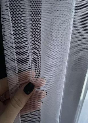 Тюль грек сітка на тісьмі 200х295 см білий з утяжувачем