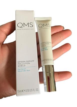 Крем-сироватка під очі проти зморшок і набряклості qms medicosmetics eye serum 15ml