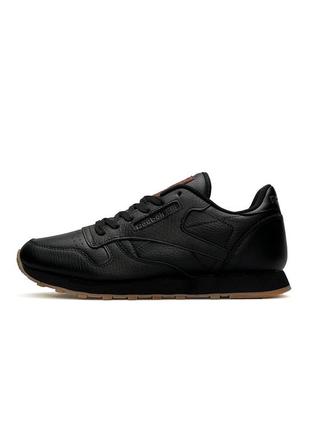 Чорні чоловічі кросівки Experiment reebok classic leather black gum