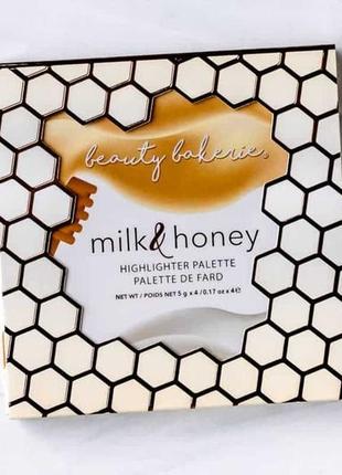 Палітра хайлайтерів beauty bakerie milk & honey highlighter palette2 фото