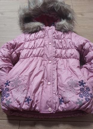 Зимняя куртка для девочки на овчине на рост 104см8 фото