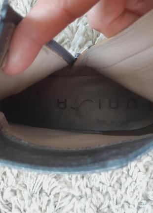 Актуальные серебристые кожаные ботинки на толстом каблуке, unisa, p. 408 фото