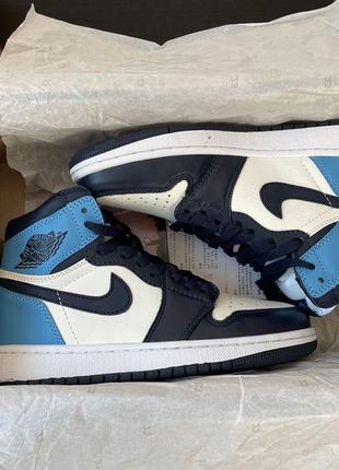 Кроссовки nike air jordan 1 retro pink blue white