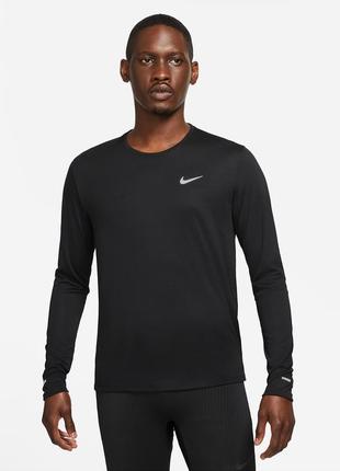 Футболка nike dri-fit miler mens long-sleeve running1 фото