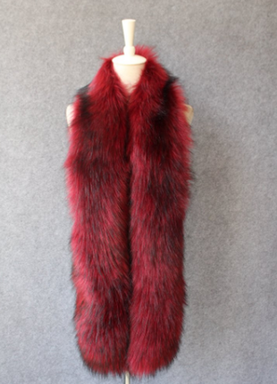 Боа new look англия меховой шарф воротник цвет burgundy4 фото