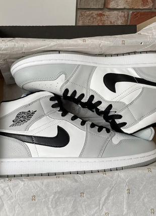 Кросівки nike air jordan 1 retro white grey black