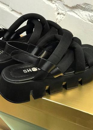 Шикарні дуті босоніжки, текстиль, турція 🇹🇷.4 фото