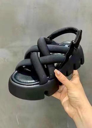 Шикарні дуті босоніжки, текстиль, турція 🇹🇷.3 фото