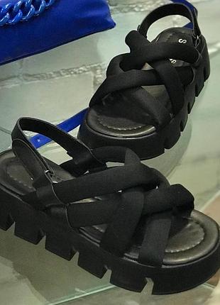 Шикарні дуті босоніжки, текстиль, турція 🇹🇷.2 фото