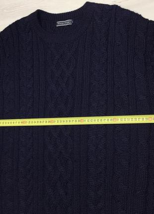 Premium woolovers батал вовняний крупний чоловічий в’язаний темно-синій светр типу marks & spencer8 фото