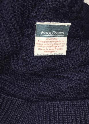 Premium woolovers батал вовняний крупний чоловічий в’язаний темно-синій светр типу marks & spencer4 фото