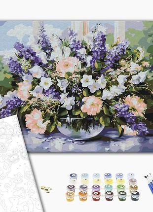 Картина по номерам 40х50 на деревянном подрамнике "весенний букет" bs053