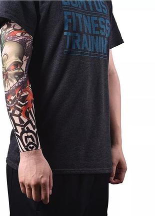 Тату рукав брутальный для байкеров или на праздник «fire» (1 шт)