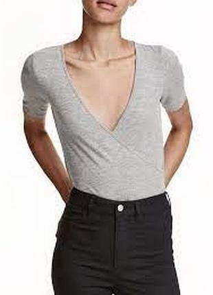 Актуальний сірий боді на запах розмір с