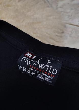 Рокерская байкерская футболка группы frei wild оф мерч с черепом с крыльями8 фото