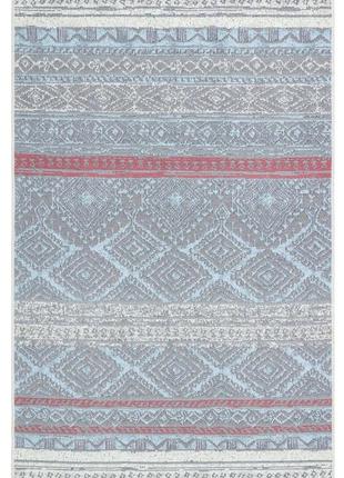 Хлопковый двухсторонний коврик shana arty-04 (розовый, голубой, бирюза) 80х300 см. килим, коврик. турция