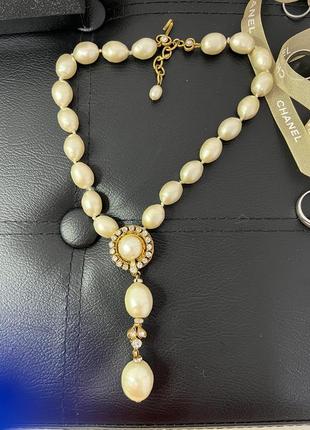 Колье vintage chanel pearl оригинал жемчуга позолотой винтаж