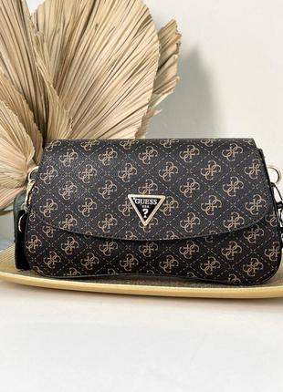 Жіноча брендова сумочка guess гес. колір коричневий. два ремінця, довгий та короткий