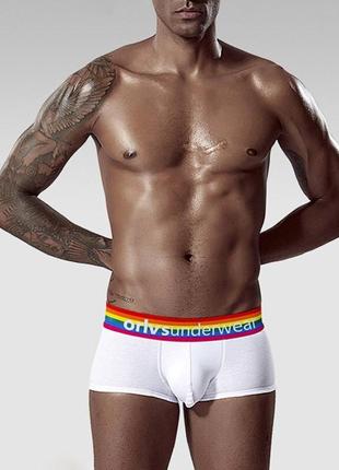 Боксеры orlvs белые с разноцветной резинкой