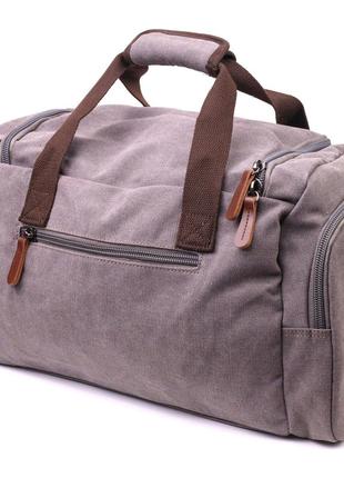 Вместительная дорожная сумка из качественного текстиля 21238 vintage серая2 фото