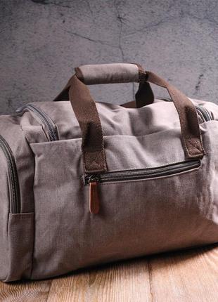 Вместительная дорожная сумка из качественного текстиля 21238 vintage серая7 фото