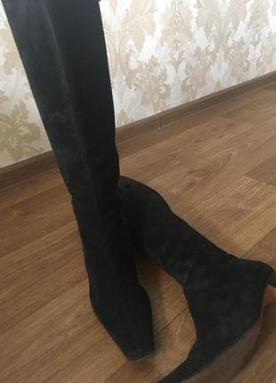 Замшевые сапоги 39 размера, стелька 25,5см