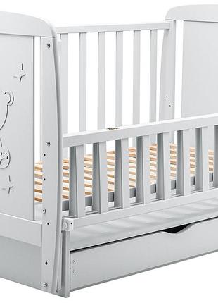 Ліжко babyroom умка dumyo-3 маятник, ящик, відкидний бік бук сірий3 фото
