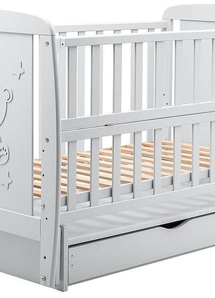 Ліжко babyroom умка dumyo-3 маятник, ящик, відкидний бік бук сірий2 фото