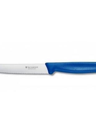 Кухонний ніж victorinox standart для овочів 11 см, з хвилястим лезом, синій (5.0832)