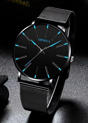 Мужские наручные часы geneva в строгом деловом стиле, унисекс. кварцевые.