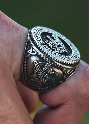 Скандинавський перстень оберіг руни для чоловіків оберіг для сім'ї вашого здоров'я розмір 18,52 фото