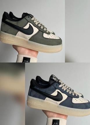 Чоловічі та жіночі шкіряні кросівки nike air force low khaki/ grey