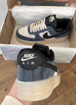 Женские и мужские кожаные кроссовки nike air force low khaki/ grey6 фото