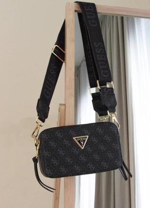 Женская брендовая сумочка guess гес. два отделения внутри, широкий ремешок.4 фото
