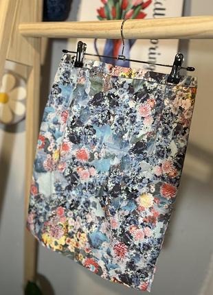 Юбка -карандаш в цветочный принт