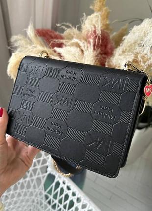 Брендова жіноча сумка michael kors mini bag. одне велике відділення, ремінець ланцюжок, ручка. колір чорний5 фото