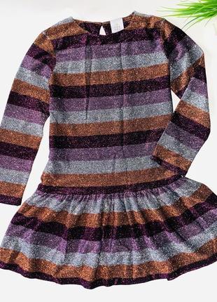 Нарядное платье с люрексовой нитью бренда the new. 1/Размер: 9/10 лет
