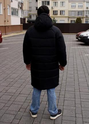 Чоловічий зимовий подовжений пуховик / утеплені куртки пуховики чоловічі4 фото