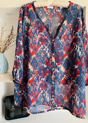 Туника на пуговицах большого размера блуза xl