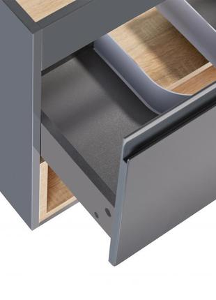 Тумба підвісна qtap robin 1000х580х500 graphite/whitish oak qt1374tpв1002ngwo8 фото