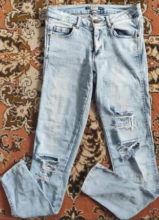 Джинсы женские, светлые брюки, джинсы рваные1 фото
